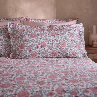 Dunelm Bridgetta Floral Oxford Pillowcase Blush