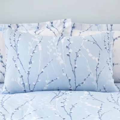 Dunelm Belle Blue Standard Pillowcase Pair Blue