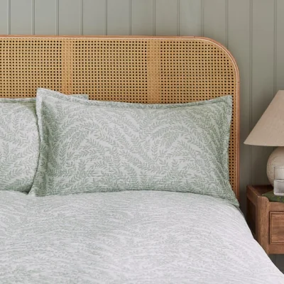 Dunelm Ava Woven Leaf Microfibre Oxford Pillowcase