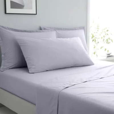 Dunelm Pure Cotton Bolster Pillowcase Purple