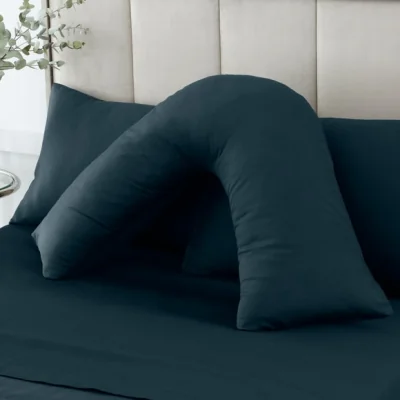 Dunelm Hotel 230 Thread Count Cotton Sateen V-Shape Pillowcase Green