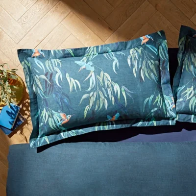 Dunelm Kingfisher Oxford Pillowcase Peacock Blue