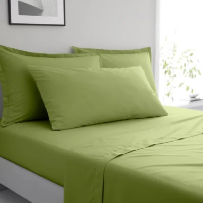 Dunelm Pure Cotton Bolster Pillowcase Fern