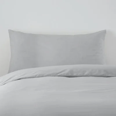 Dunelm Soft & Easycare Polycotton Standard Pillowcase Pair Silver