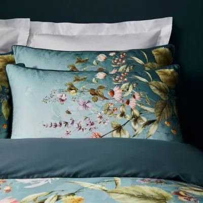Dunelm Dorma Meadow Breeze Blue Standard Pillowcase Pair Blue
