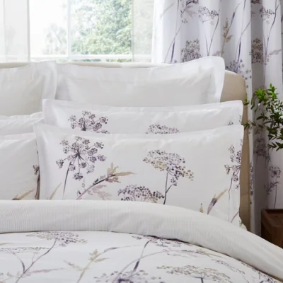 Dunelm Dorma Purity Meadow Mauve Oxford Pillowcase Pair Mauve
