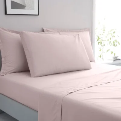Dunelm Pure Cotton Box Pillowcase Pale Pink