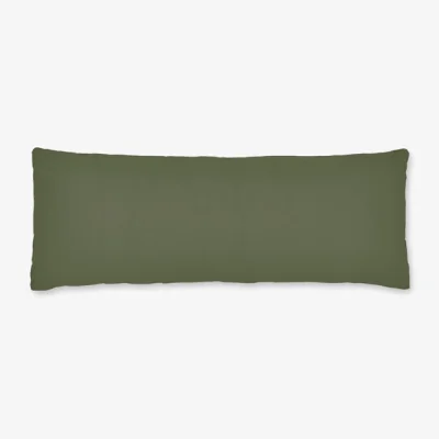 Dunelm Pure Cotton Plain Dye Bolster Pillowcase Olive