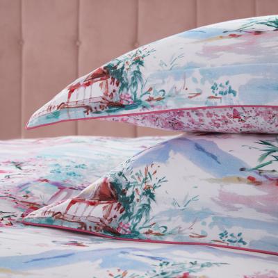 Dunelm Dorma Tranquil Garden 100% Cotton Oxford Pillowcase Pair Light Pink