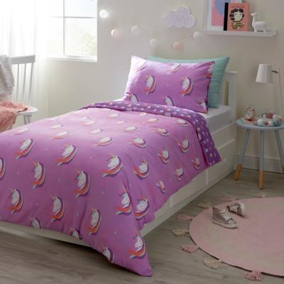 Dunelm Unicorn Microfibre Duvet Cover and Pillowcase Set MultiColoured