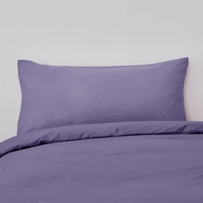 Dunelm Non Iron Plain Dye Kingsize Pillowcase Pair Purple