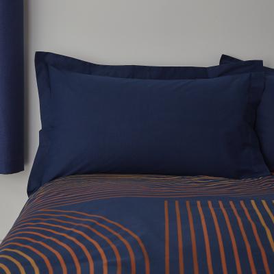 Dunelm Elements Meyer Blue Oxford Pillowcase Blue and Yellow