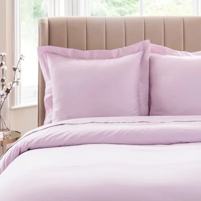 Dunelm Dorma 300 Thread Count 100% Cotton Sateen Plain Continental Square Pillowcase Mauve
