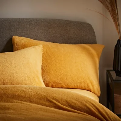 Dunelm Dunelm Teddy Bear Ochre Yellow Pillowcase Pair Teddy Ochre