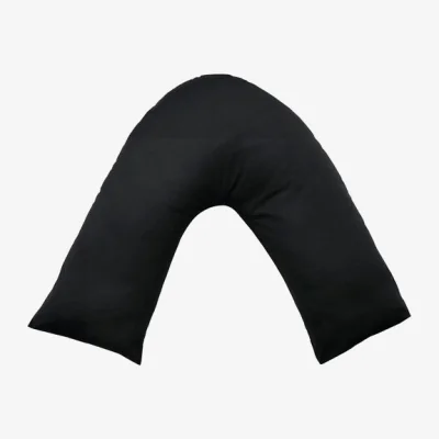 Dunelm Pure Cotton V-Shaped Pillowcase Black