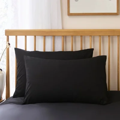 Dunelm Cotton Rich Pillowcase Pair Black