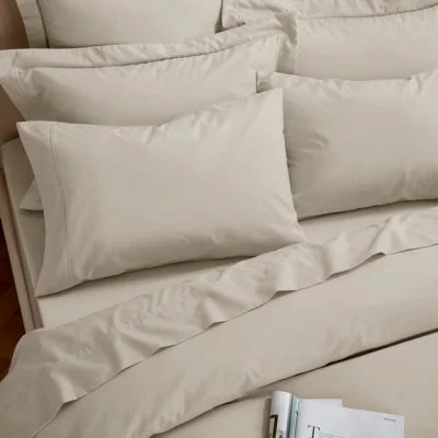 Dunelm Dorma Egyptian Cotton 400 Thread Count Percale Standard Pillowcase Cream