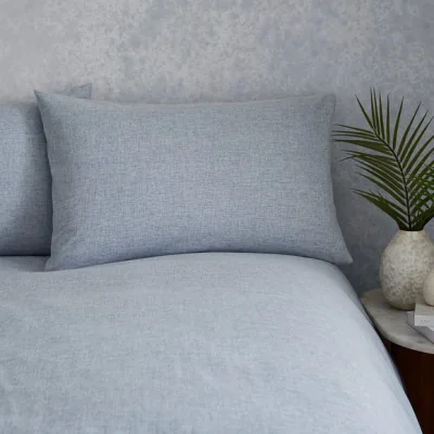 Dunelm Chambray Microfibre Standard Pillowcase Pair