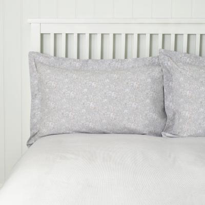Dunelm Jessa Pink 100% Cotton Oxford Pillowcase Pink, Grey and White