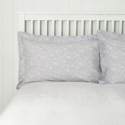Dunelm Jessa Pink 100% Cotton Oxford Pillowcase Pink, Grey and White