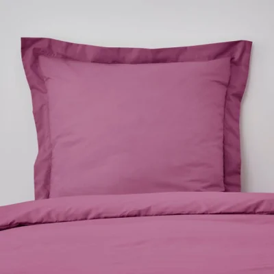Dunelm Non Iron Plain Dye Continental Square Pillowcase Pastel Pink