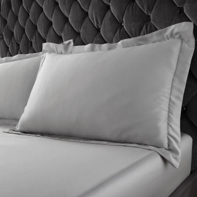 Dunelm Catherine Lansfield Silky Soft Satin Silver Oxford Pillowcase Pair Silver