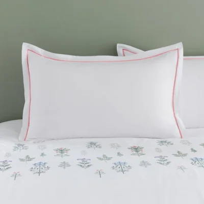 Dunelm Somerset Embroidered Microfibre Oxford Pillowcase
