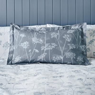 Dunelm Cow Parsley Blue Oxford Pillowcase Blue/White