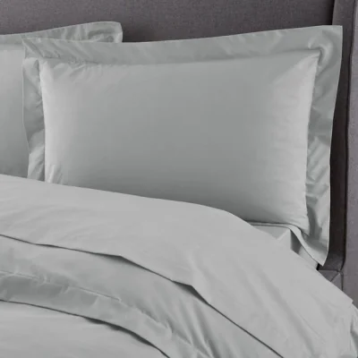 Dunelm Hotel 230 Thread Count Crisp Cotton Percale Oxford Pillowcase Grey