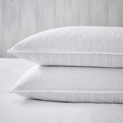 Dunelm Dorma Coddington White 100% Cotton Housewife Pillowcase Pair Navy (Blue)