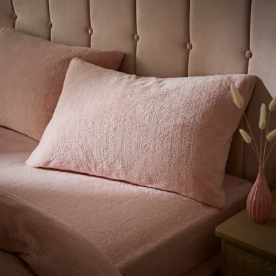 Dunelm Dunelm Teddy Bear Blush Pink Pillowcase Pair Teddy Blush Pink