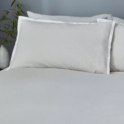 Dunelm Burford Seersucker Oxford Pillowcase Grey