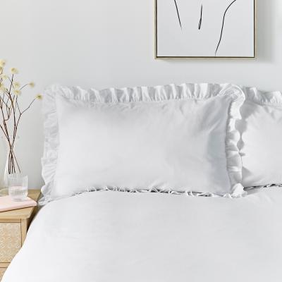 Dunelm Camille Ruffle White Oxford Pillowcase White