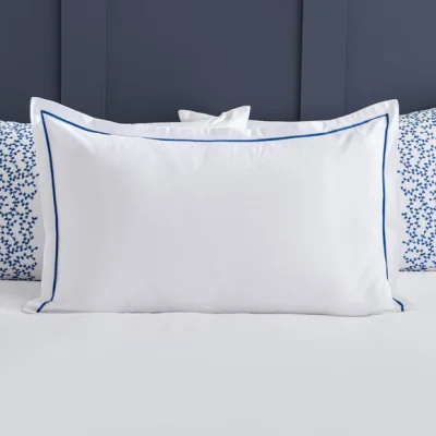 Dunelm Kersey Embroidery Oxford Pillowcase Blue
