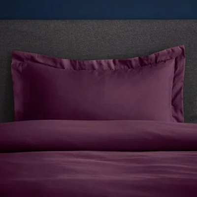 Dunelm Fogarty Soft Touch Plum Oxford Pillowcase Plum Purple