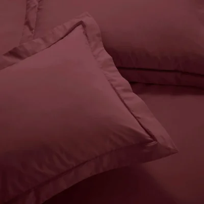 Dunelm Dorma Egyptian Cotton 400 Thread Count Percale Oxford Pillowcase Dark Red