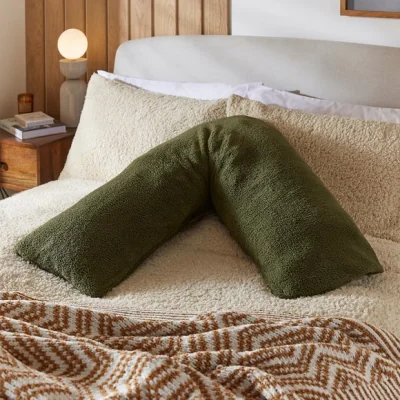 Dunelm Teddy Bear V Shaped Pillowcase Teddy Olive