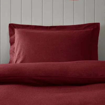 Dunelm Soft & Cosy Luxury Brushed Cotton Oxford Pillowcase Red