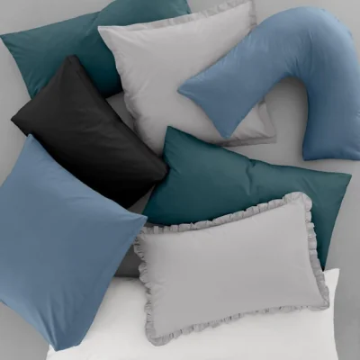 Dunelm Pure Cotton Continental Square Pillowcase Silver