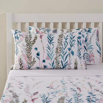 Dunelm Whimsical Botanical Cotton Pillowcase Pair White
