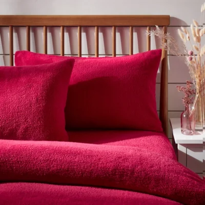 Dunelm Teddy Bear Standard Pillowcase Pair Teddy Hot Pink