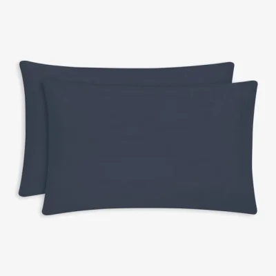 Dunelm Super Soft Microfibre Plain Standard Pillowcase Pair Navy Blue