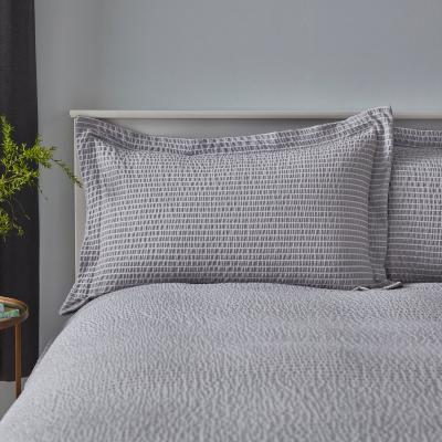 Dunelm Murray Grey Seersucker Oxford Pillowcase Grey