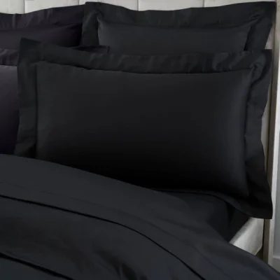 Dunelm Hotel 230 Thread Count Cotton Sateen Oxford Pillowcase Black