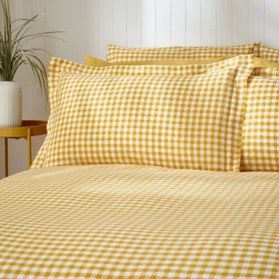 Dunelm Portloe Oxford Pillowcase Ochre