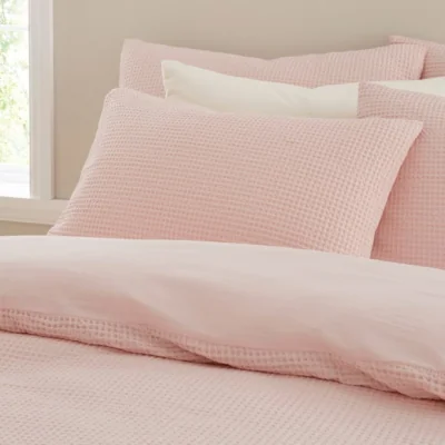 Dunelm Ashton Cotton Waffle 100% Cotton Standard Pillowcase Pair
