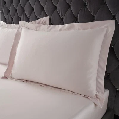 Dunelm Catherine Lansfield Silky Soft Satin Blush Oxford Pillowcase Pair Blush (Pink)
