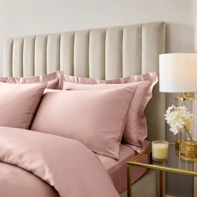 Dunelm Soft & Silky Standard Pillowcase Pair Peach Blush