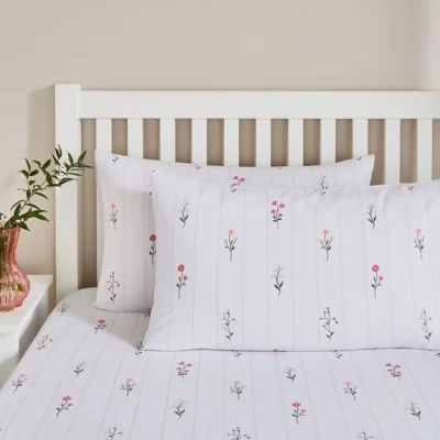 Dunelm Stella Floral Polycotton Standard Pillowcase Pair