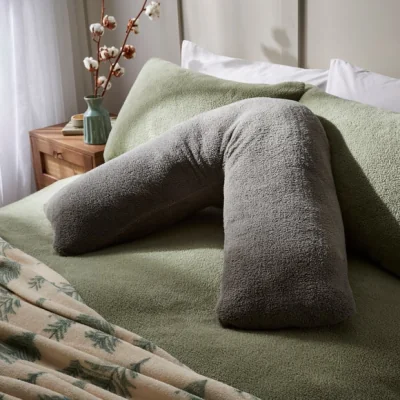 Dunelm Teddy Bear V Shaped Pillowcase Teddy Charcoal